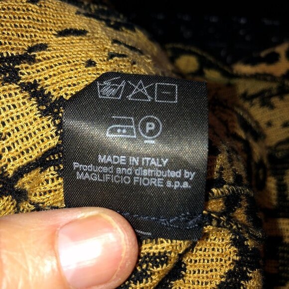 Maison Olga Women Sz 2 Black Gold Animal Print Long Sleeve Open Cardigan Sweater - Picture 9 of 9